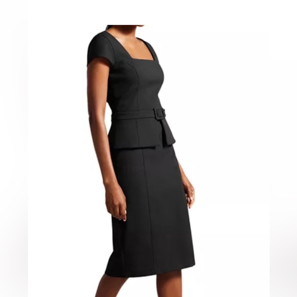 Ted baker fleuurr belted square neck midi shift little black dress, NWT size 3 - Picture 13 of 13